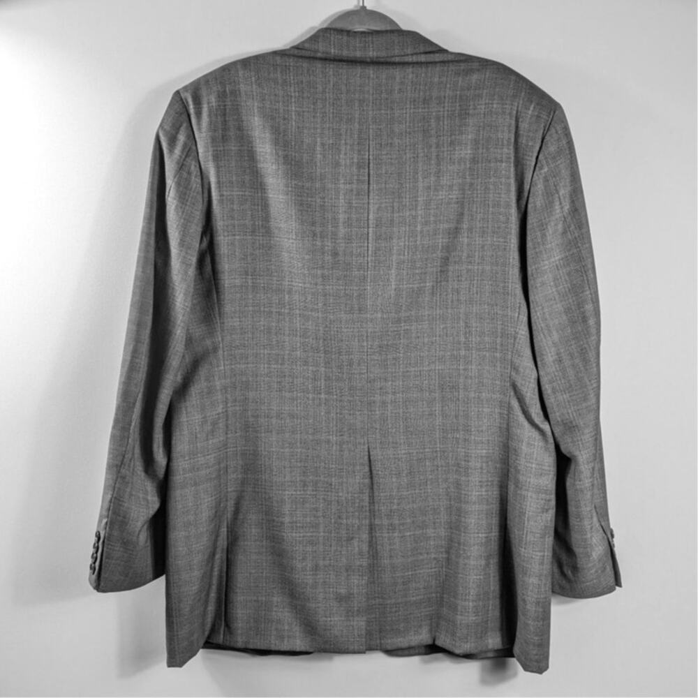 Hickey Freeman Mens 44L Gray Plaid Suit Wool Vintage Union Made USA 2 Piece Vtg - Picture 7 of 9